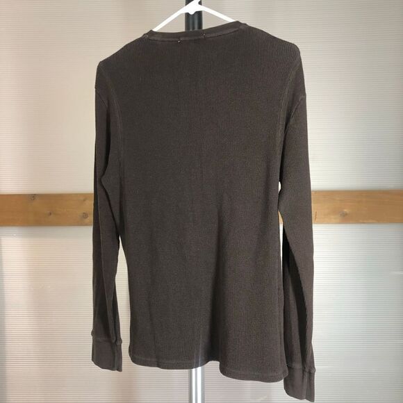 Calvin KLEIN Brown Soft Waffle Stretchy Long Sleeve Sweater Sz L - Picture 2 of 6